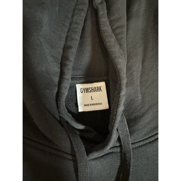 Gymshark Cropped Hoodie Sweatshirt Women Black Athletic Workout Size Large - Picture 9 of 13